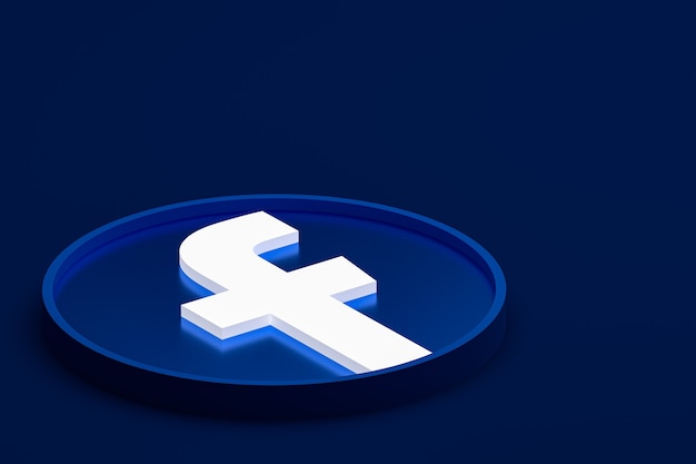 Facebook logo 3d-pictogram rendering