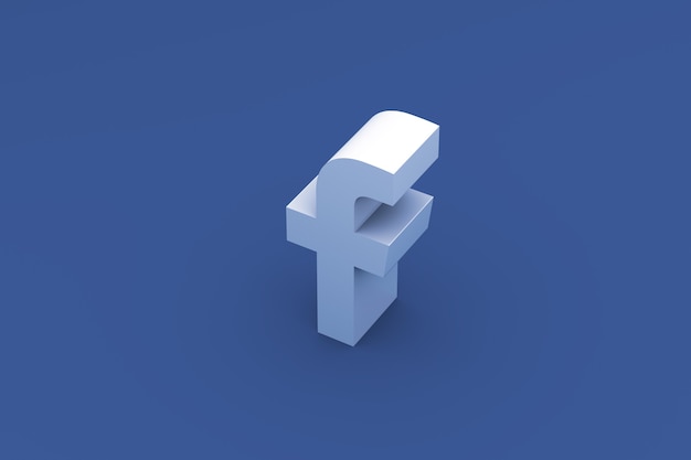 facebook logo 3d rendering achtergrond