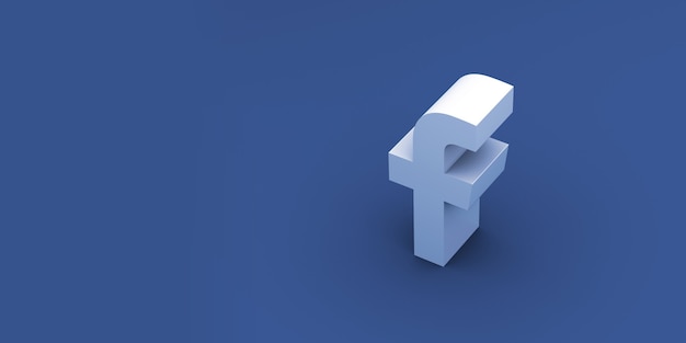 facebook logo 3d rendering background