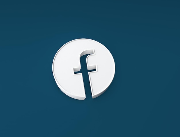 Photo facebook logo 3d social media logo 3d rendering image