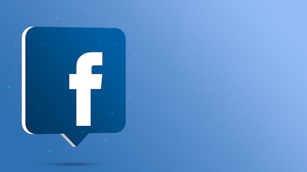 Facebook logo on 3d speech bubble