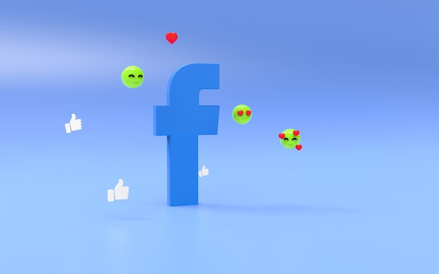 Facebook logo on abstract geometric background