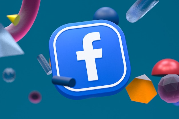 Facebook logo on abstract geometry background