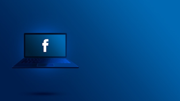 Photo facebook logo on laptop screen