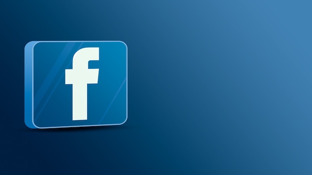 Фото Логотип facebook на стеклянной платформе 3d