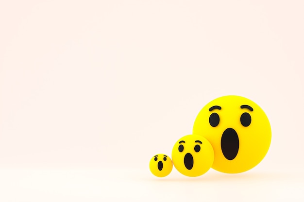 Facebook reactions emoji 3d render,social media balloon symbol with facebook icons pattern