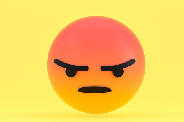 Facebook reazioni emoji 3d rendering, simbolo dei social media