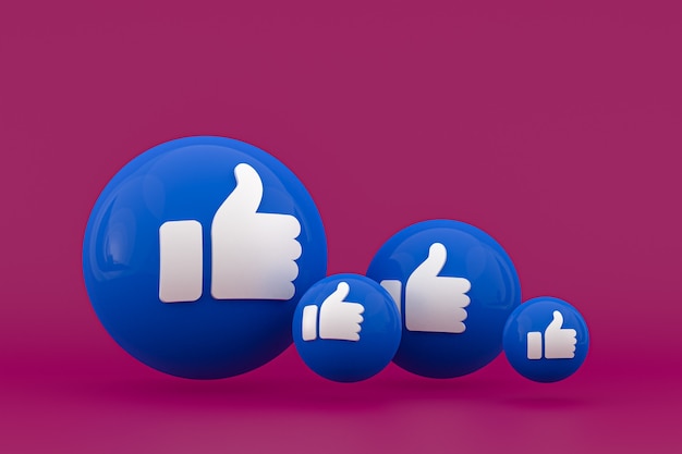 Photo facebook reactions emoji render,social media balloon symbol with facebook icons pattern