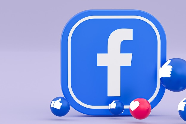 Facebook reactions emoji render,social media balloon symbol with facebook icons pattern