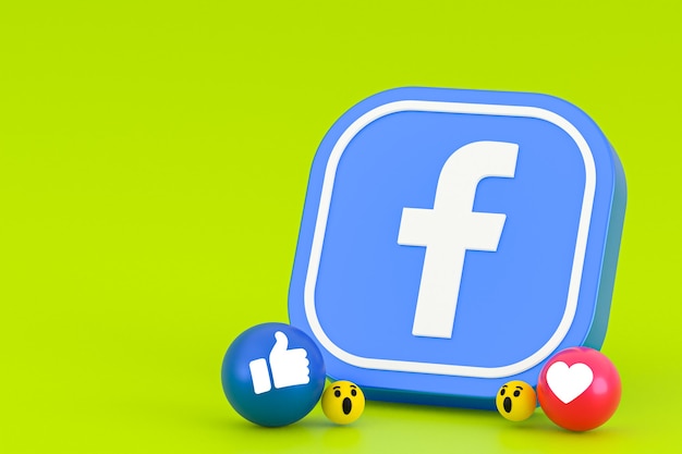 Emoji reazioni di facebook, simbolo di palloncino di social media con motivo a icone di facebook