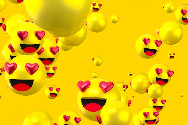 Facebook reactions heart emojis