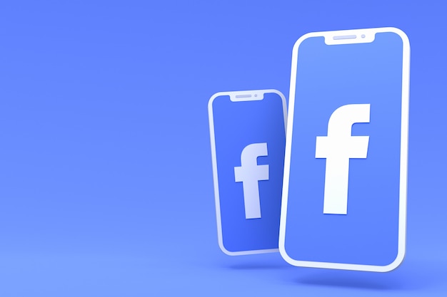 Facebook-symbool op scherm smartphone of mobiel met lege copyspace