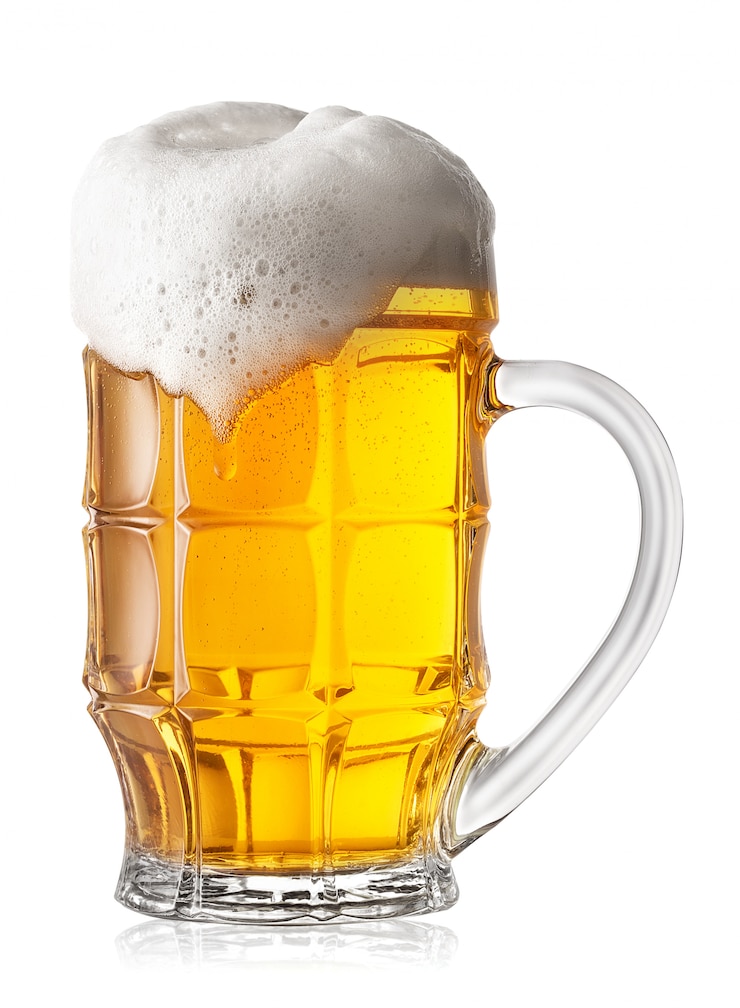 Foto facet glas schuimend bier