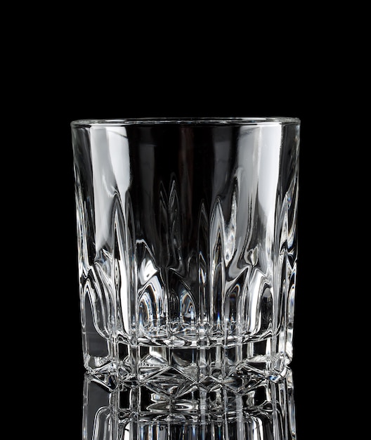 Faceted clear empty glass