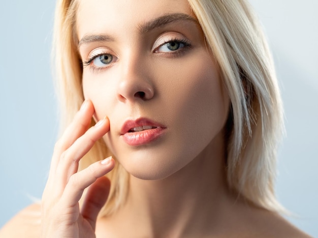 Facial care skin moisturizing woman radiant face