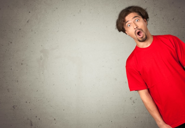 Facial Expressions of handsome man isolated on  background