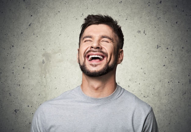 Facial Expressions of handsome man isolated on  background