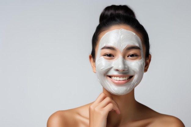 Photo facial mask and beauty skin care concept