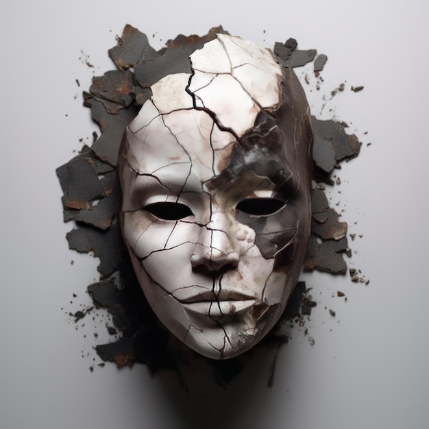 Facial mask on white background generative AI
