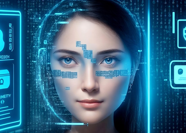 Facial recognition online access business data biometric security identification