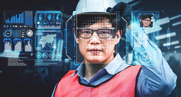 Facial recognition technology for industry worker to access machine control