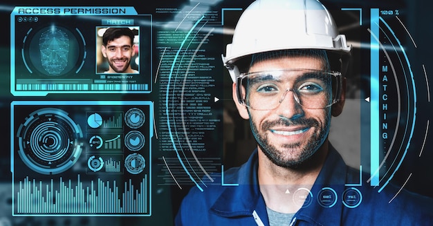 Facial recognition technology for industry worker to access machine control