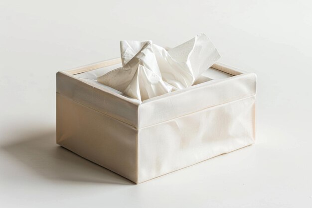 Photo facial tissue box for cleanliness on white background