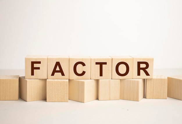 Factor word made with building blocks Concept