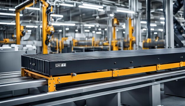 Photo factory belt conveyor conveying boxes