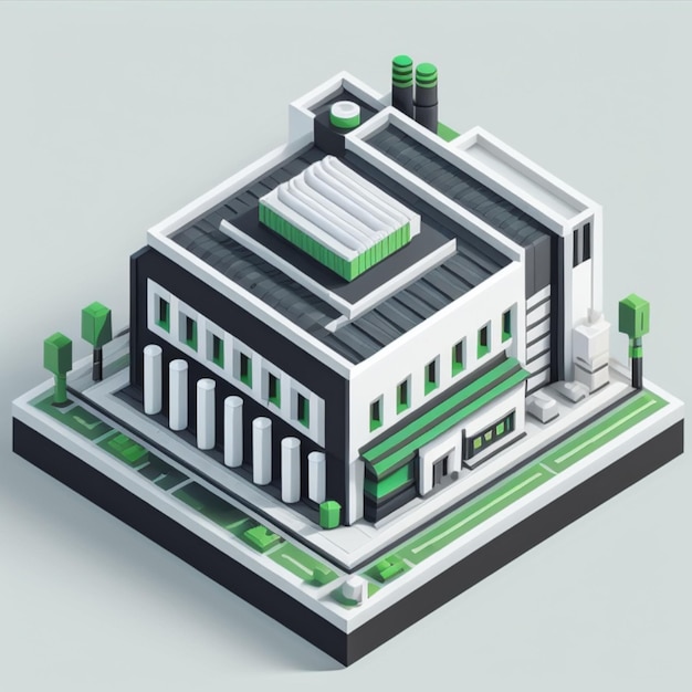 Factory building 3d made with generative AI