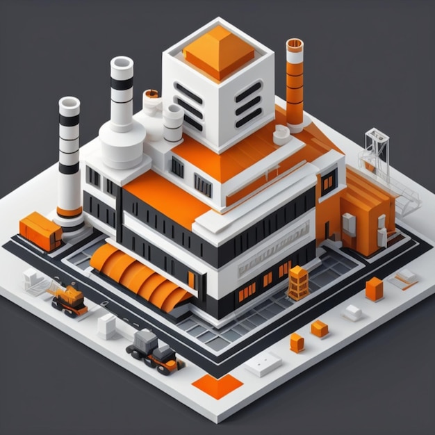 Factory building 3d made with generative AI