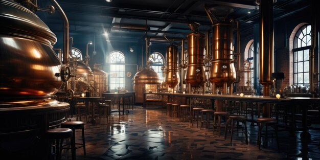Factory for the production of beer High quality photo Generative AI