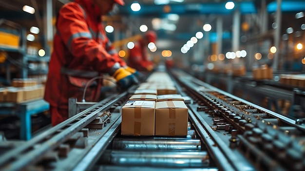 Foto linea di produzione e imballaggio di fabbrica