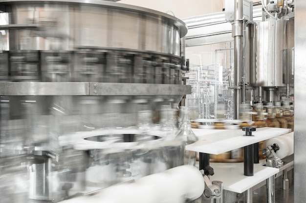 Factory shop for the production of glass bottles and beverage