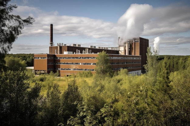 Factory where bioenergy is produced from fastgrowing trees created with generative ai