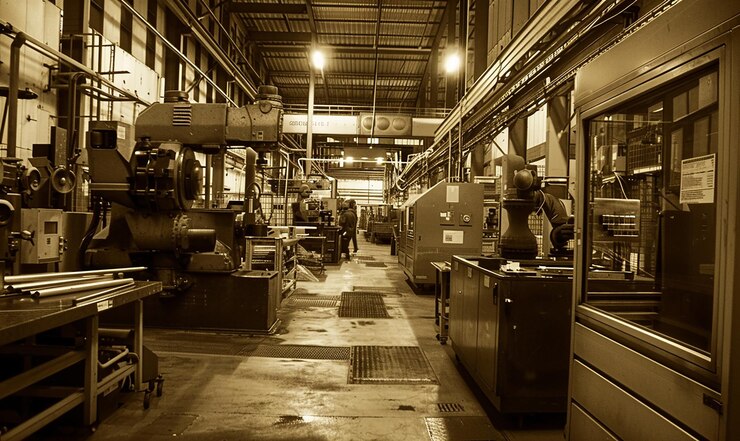 Photo 大きな工業機械を備えた工場