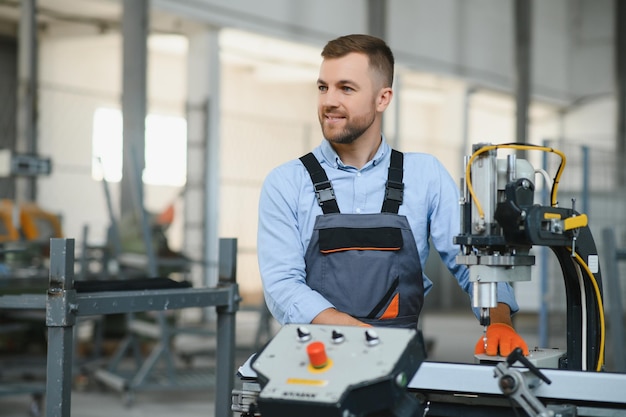 Factory worker Man working on the production line