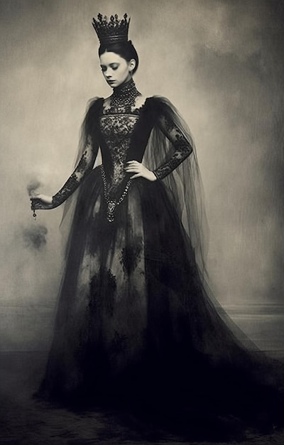 빅토리아 시대 의 스타  의 초현실적 인 폴터게이스트 는 고 대조 검은색 과 색 으로 사라지고 있다