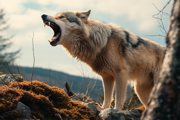 In the fading wilderness a lone wolfs howl resonates a poignant search for a mate