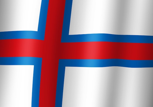 Faeröer nationale vlag 3d illustratie close-up weergave