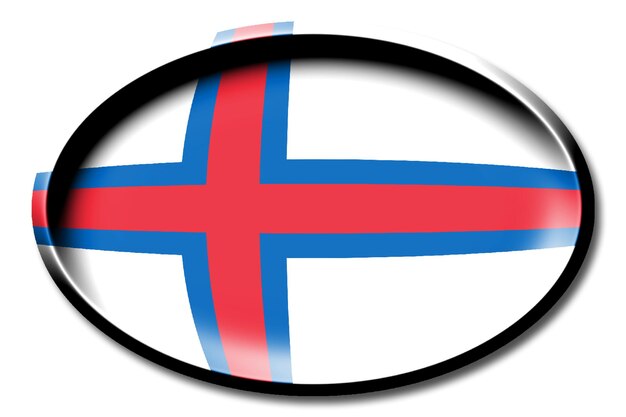 Foto faeröer ronde landvlag op witte achtergrond