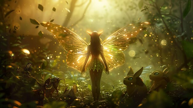 Faery glowing wings