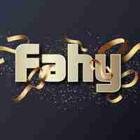 Photo fahy text effect gold jpg attractive background card photo