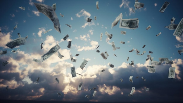 failling dollars from the sky ai generative
