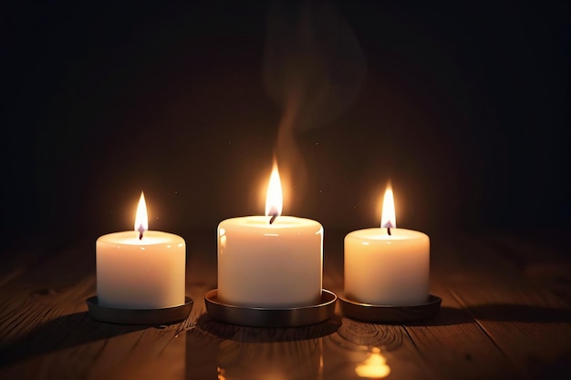 Faint light of a burning candle is hope and miss in the dark candlelight wallpaper background