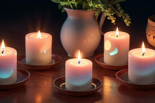 Слабый свет горящей свечи - это надежда и тоска на темном фоне обоев при свечах.