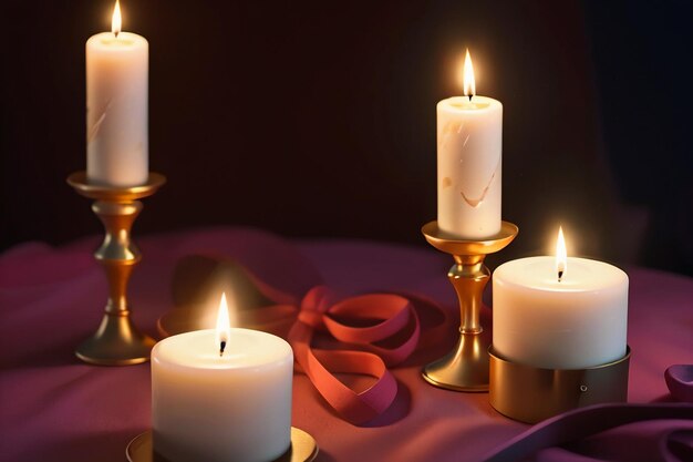 Faint light of a burning candle is hope and miss in the dark candlelight wallpaper background