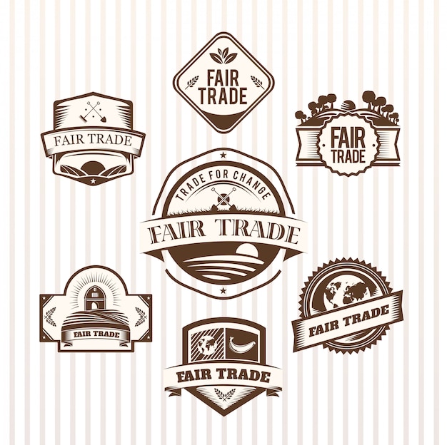 Photo fair trade icons vector