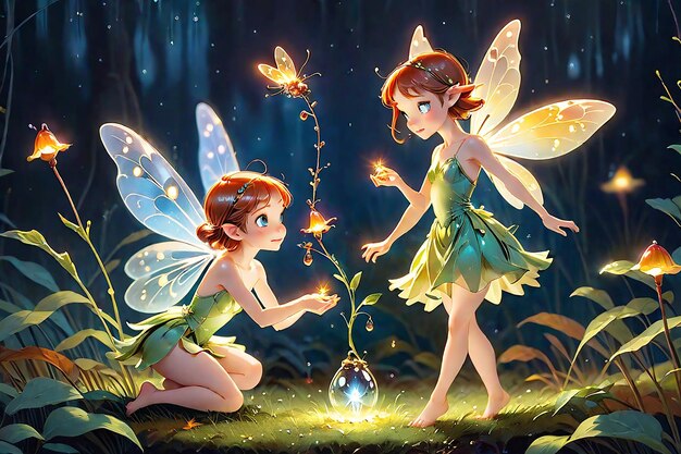 Photo fairy background2d cartoon background