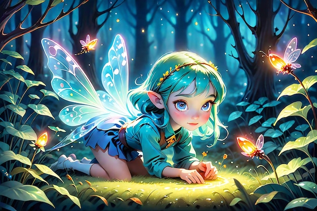 Photo fairy background2d cartoon background